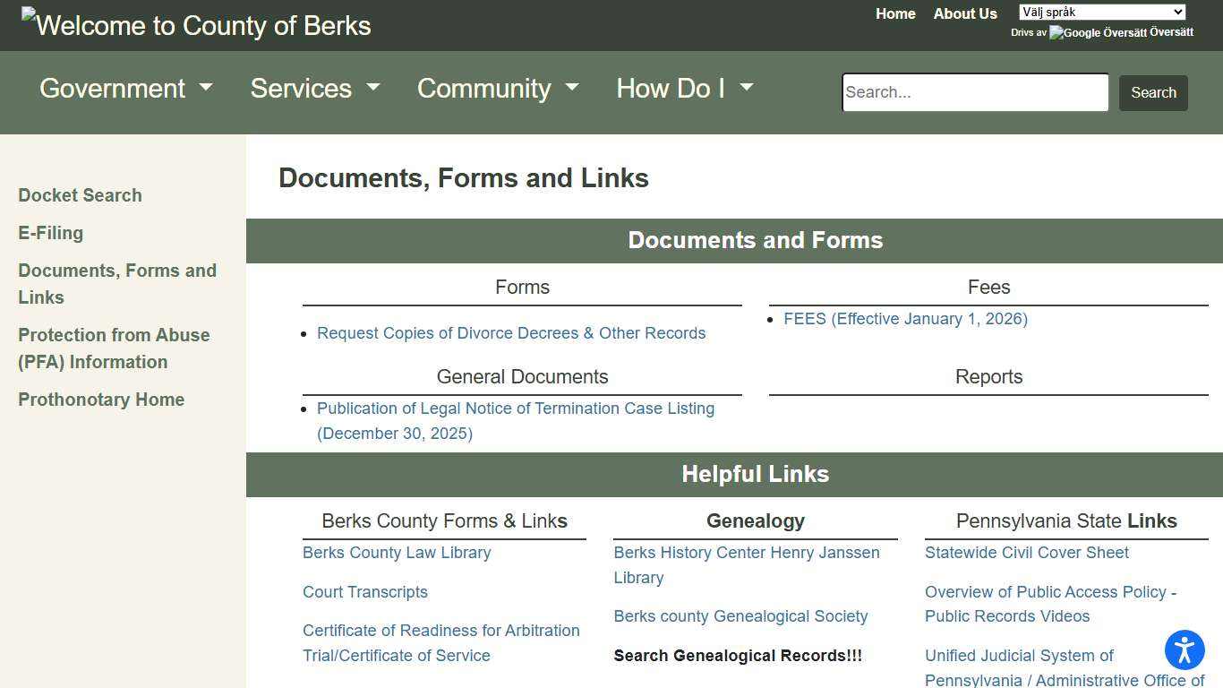 Berks County - Resources
